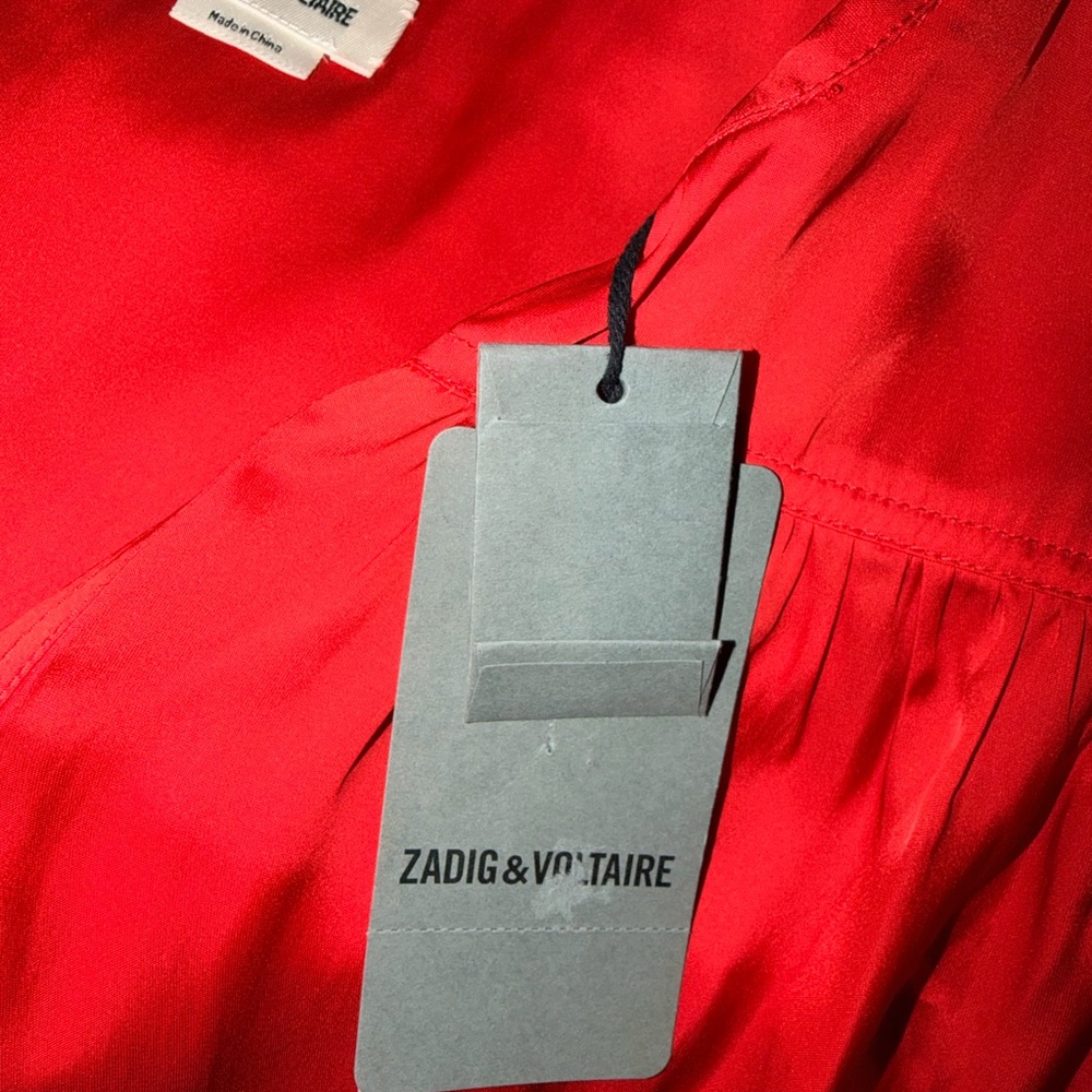 Zadig & Voltaire Vibrant Red Blouse - Picture 7 of 10